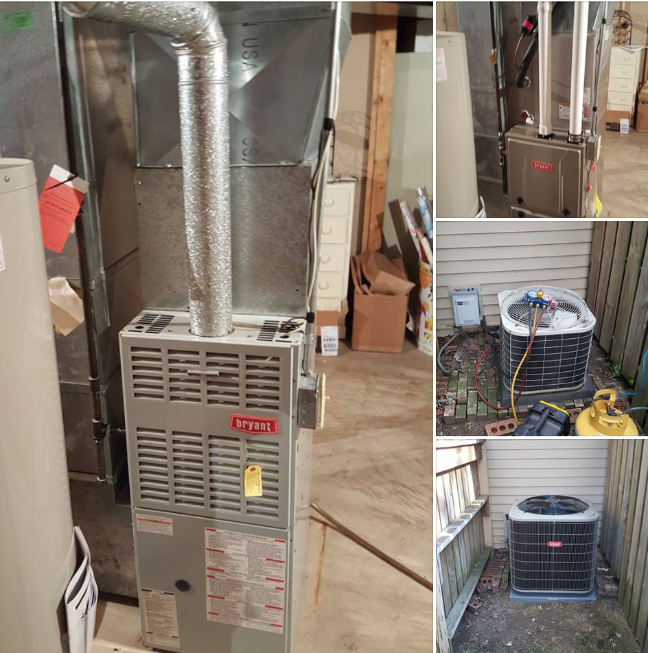A residential furnace and outdoor air-conditioning equipment